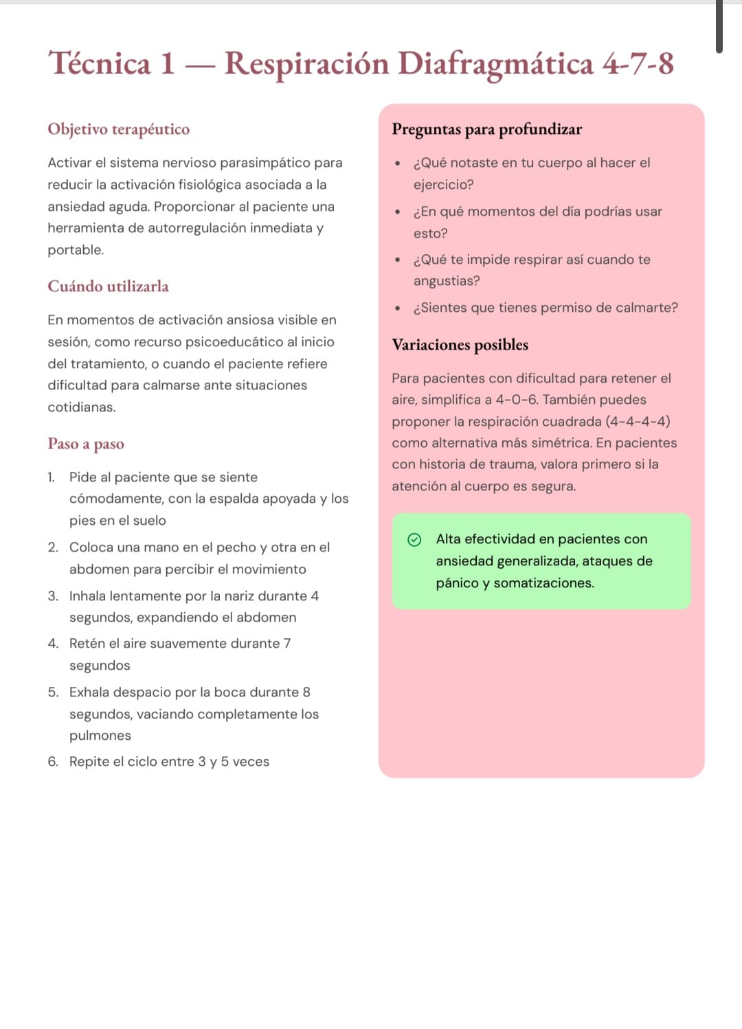 Técnicas Terapéuticas